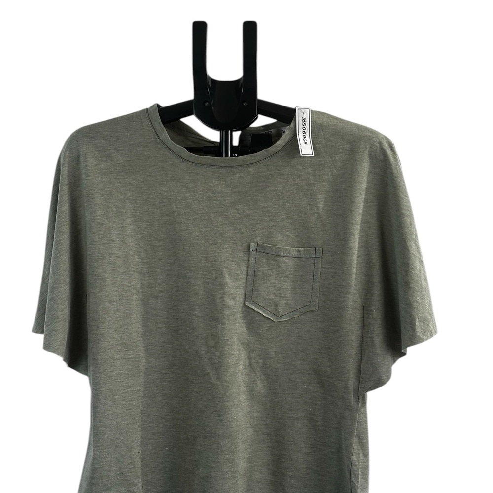 GP Y2K Grunge Lace-Up Back Graphic Pocket Tee Top Olive Green Size S